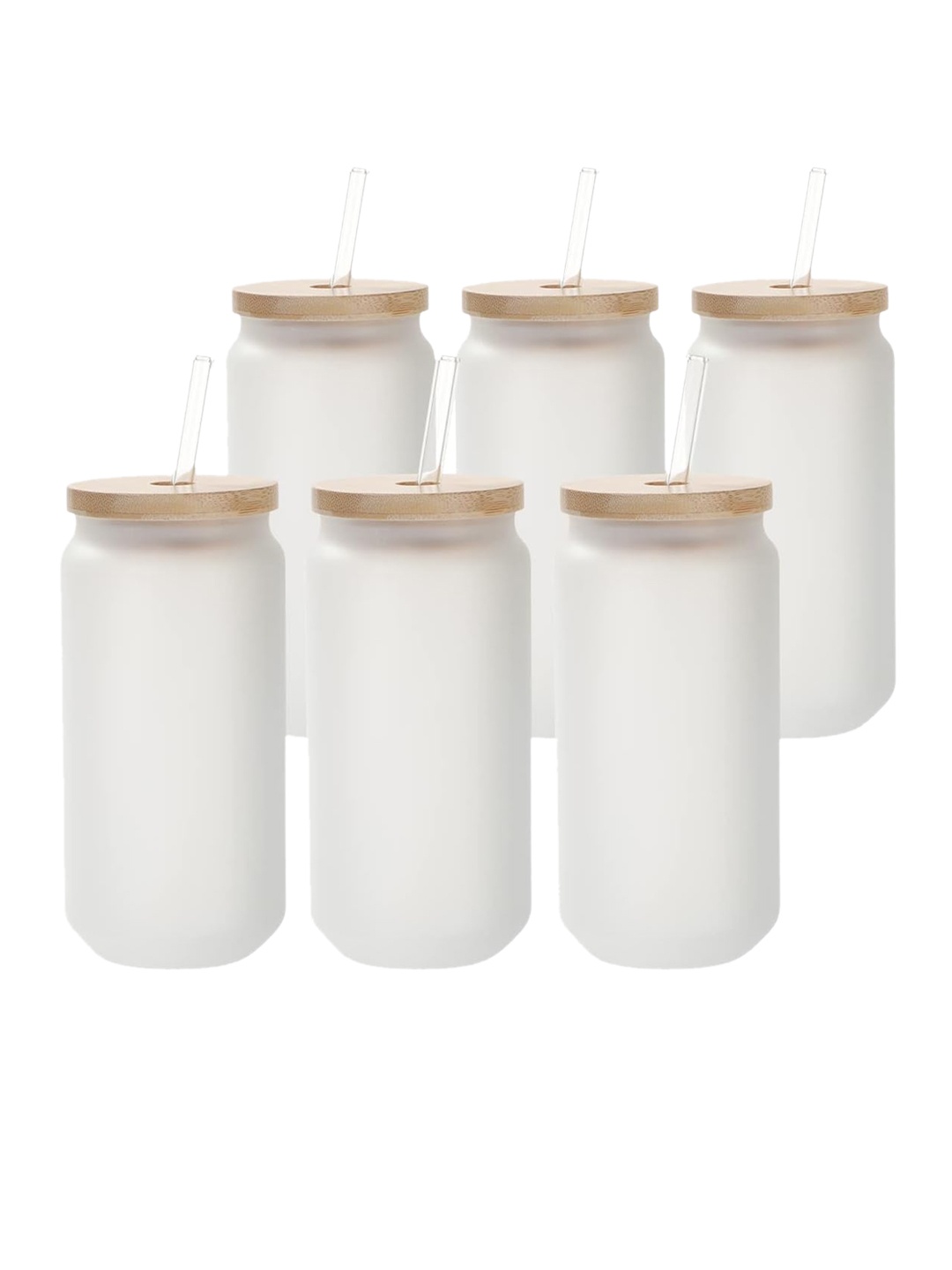 1219 Avenue 6 Pcs White Frosty Can Shaped Tumbler With Lid & Glass Straw 550 ML Each
1219 Avenue 6 Pcs White Frosty Can Shaped Tumbler With Lid & Glass Straw 550 ML Each