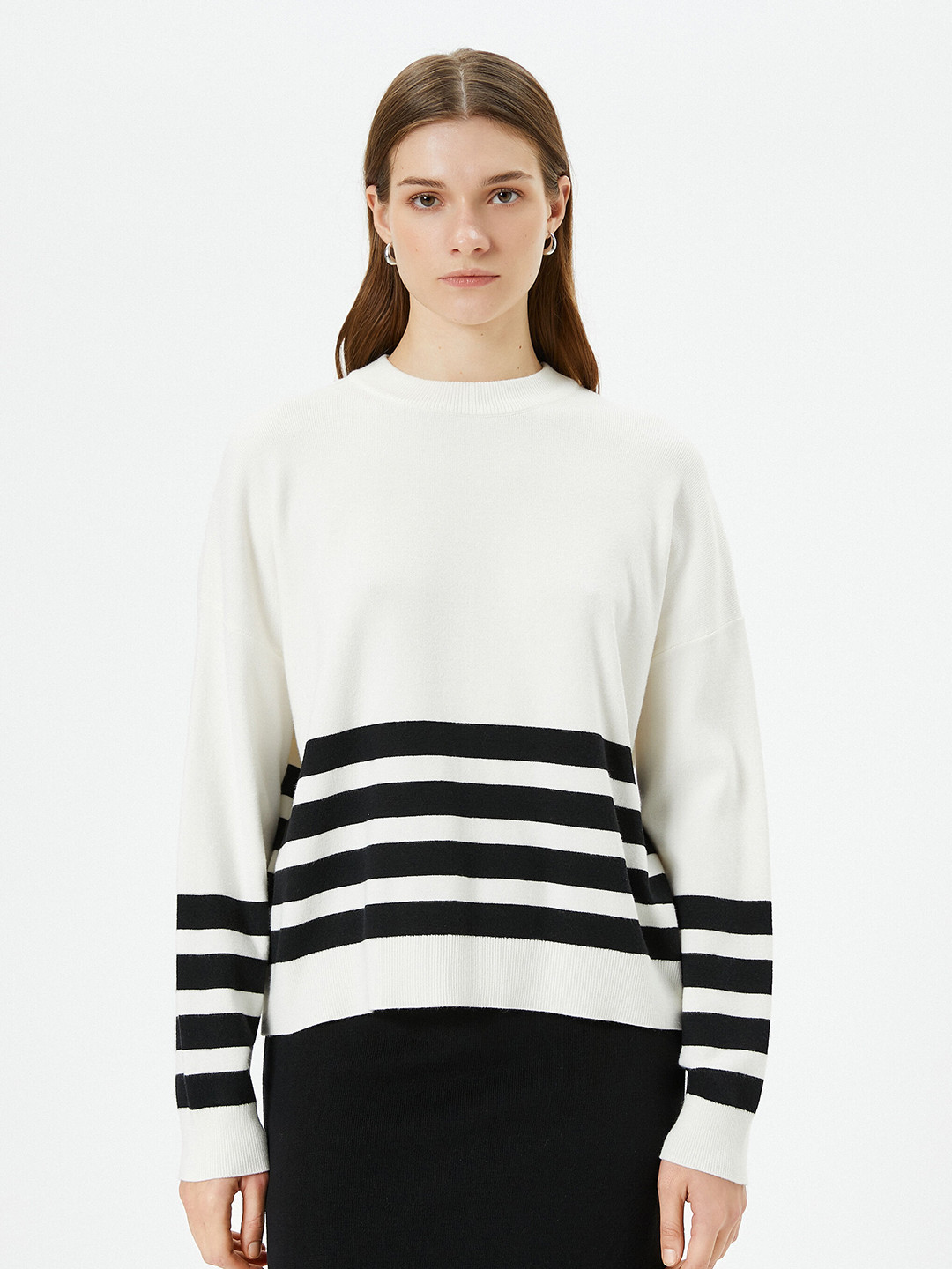 Koton Striped Round Neck Pullover Sweater, White
Koton Striped Round Neck Pullover Sweater, White