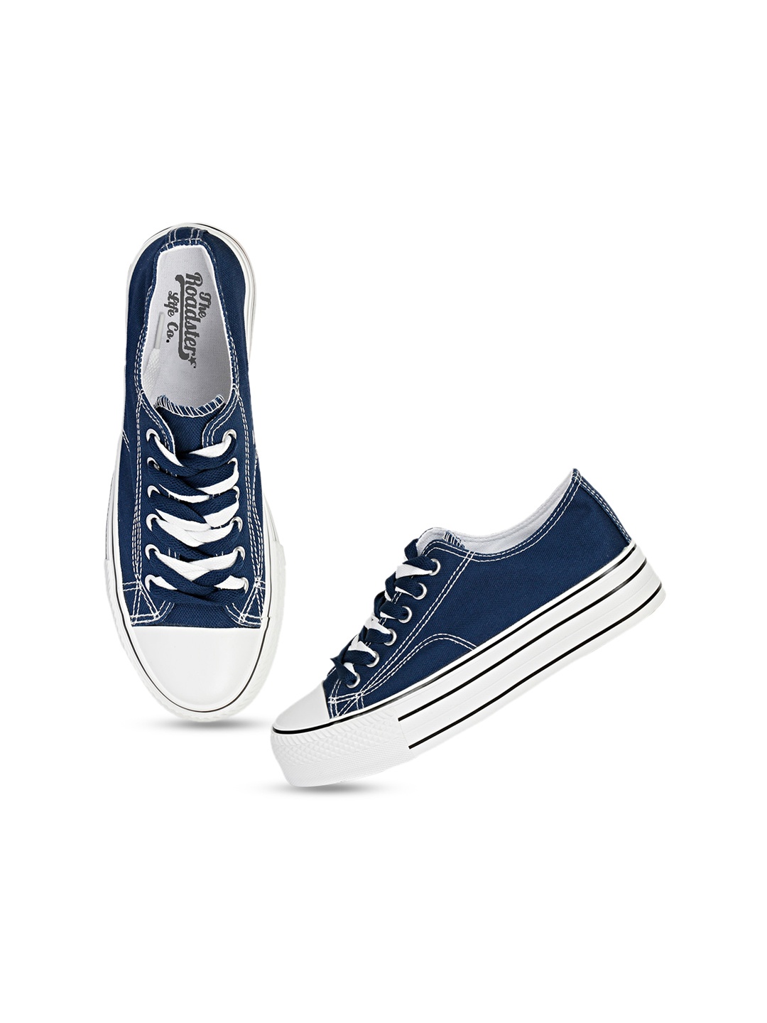 Roadster The Lifestyle Co. Women Navy Blue Lightweight Comfort Canvas Flatform Sneakers
Roadster The Lifestyle Co. Women Navy Blue Lightweight Comfort Canvas Flatform Sneakers