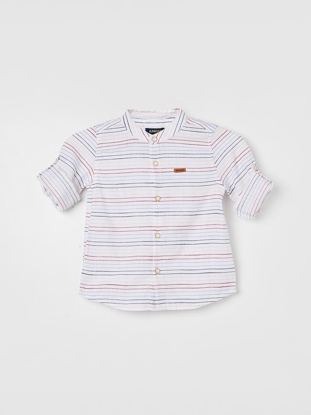 Juniors by Lifestyle Boys Striped Band Collar Roll-Up Sleeves Cotton Casual Shirt, White
Juniors by Lifestyle Boys Striped Band Collar Roll-Up Sleeves Cotton Casual Shirt, White