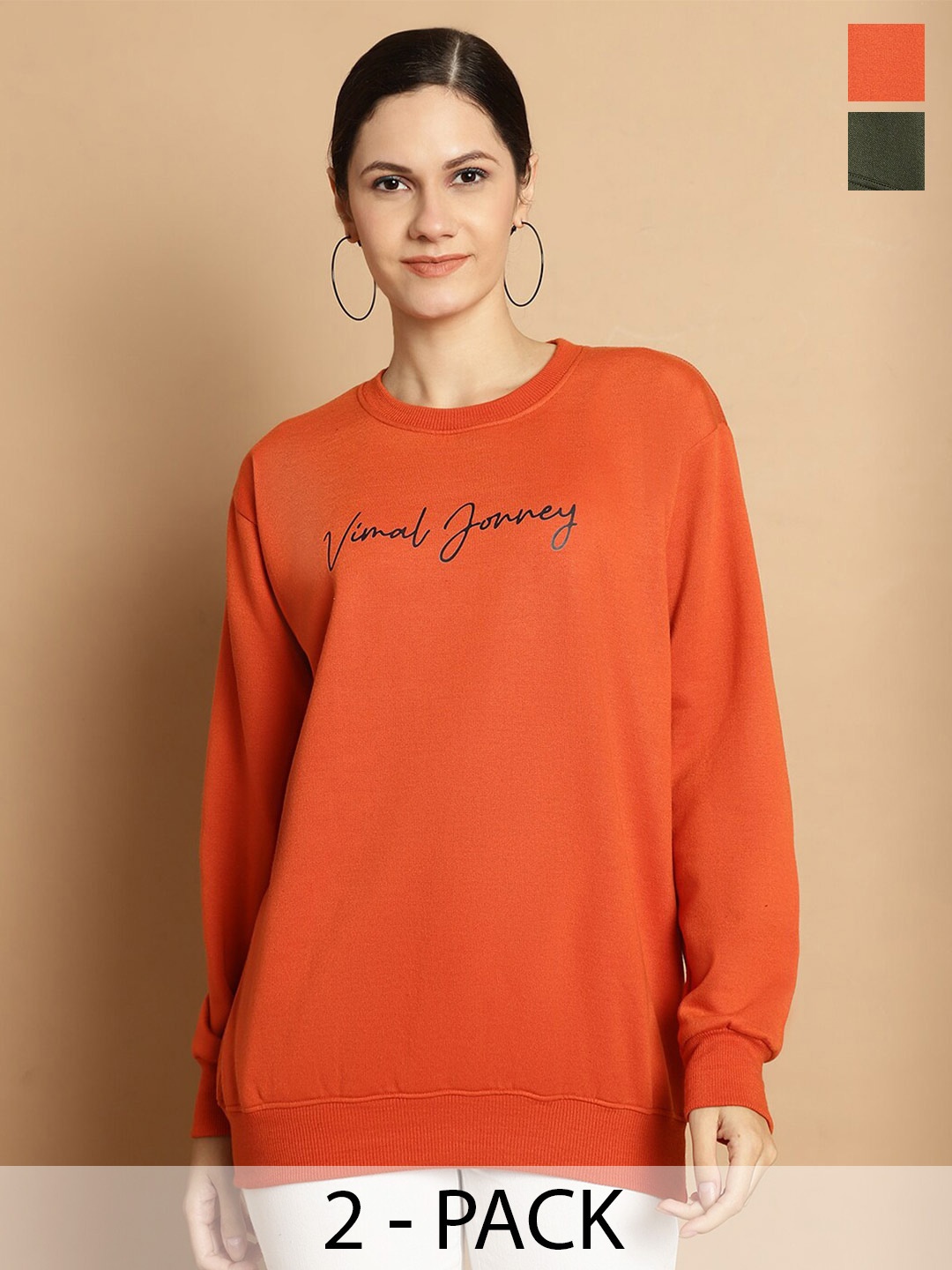 MACK JONNEY Pack Of 2 Typography Printed Round Neck Cotton Fleece Sweatshirt, Orange
MACK JONNEY Pack Of 2 Typography Printed Round Neck Cotton Fleece Sweatshirt, Orange