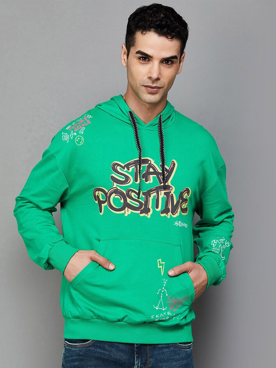 SmileyWorld Typography Printed Drop Shoulder Long Sleeve Cotton Pullover Sweatshirt, Green
SmileyWorld Typography Printed Drop Shoulder Long Sleeve Cotton Pullover Sweatshirt, Green