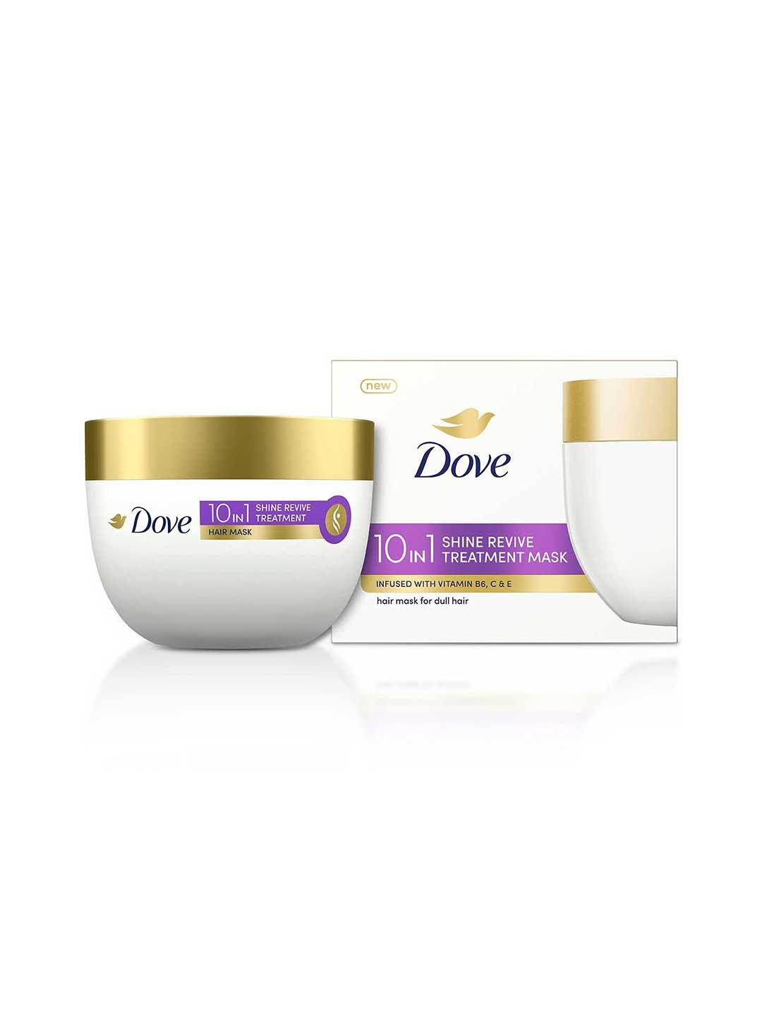Dove 10-in-1 Shine Revive Treatment Hair Mask with Vitamins B6 & E for Dull Hair - 300ml, White
Dove 10-in-1 Shine Revive Treatment Hair Mask with Vitamins B6 & E for Dull Hair - 300ml, White