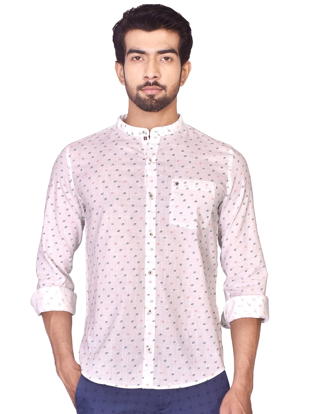 Turtle Standard Slim Fit Geometric Printed Band Collar Pure Cotton Casual Shirt, Off white
Turtle Standard Slim Fit Geometric Printed Band Collar Pure Cotton Casual Shirt, Off white