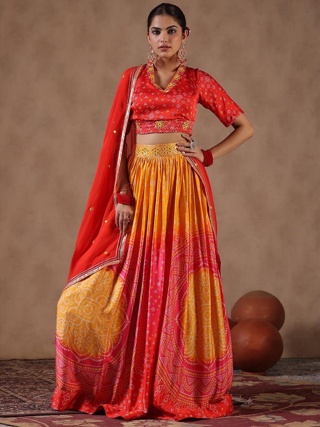 SCAKHI Printed Mirror Work Satin Ready to Wear Lehenga & Blouse With Dupatta, Yellow
SCAKHI Printed Mirror Work Satin Ready to Wear Lehenga & Blouse With Dupatta, Yellow