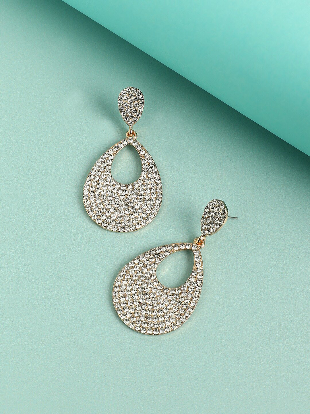 DressBerry Gold-Plated Stones Studded Drop Earrings
DressBerry Gold-Plated Stones Studded Drop Earrings