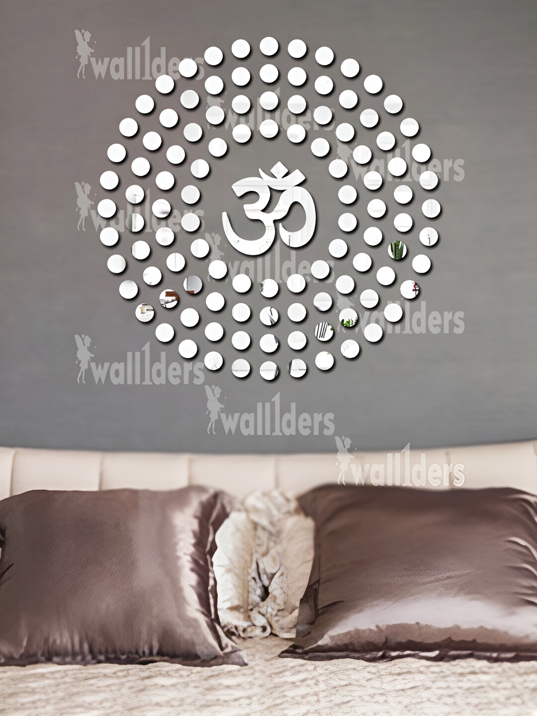 Wall1ders Siver Toned 101 Pieces Om With Dots Shape Self Adhesive Mirror Wall Stickers, Silver
Wall1ders Siver Toned 101 Pieces Om With Dots Shape Self Adhesive Mirror Wall Stickers, Silver