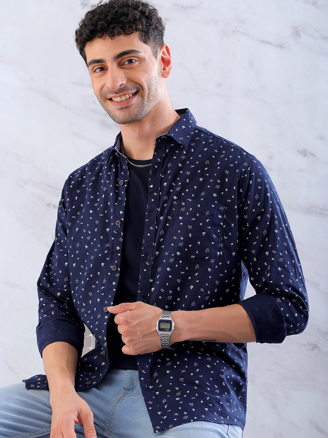 Hardsoda by The Indian Garage Co Micro Ditsy Printed Cotton Casual Shirt, Blue
Hardsoda by The Indian Garage Co Micro Ditsy Printed Cotton Casual Shirt, Blue