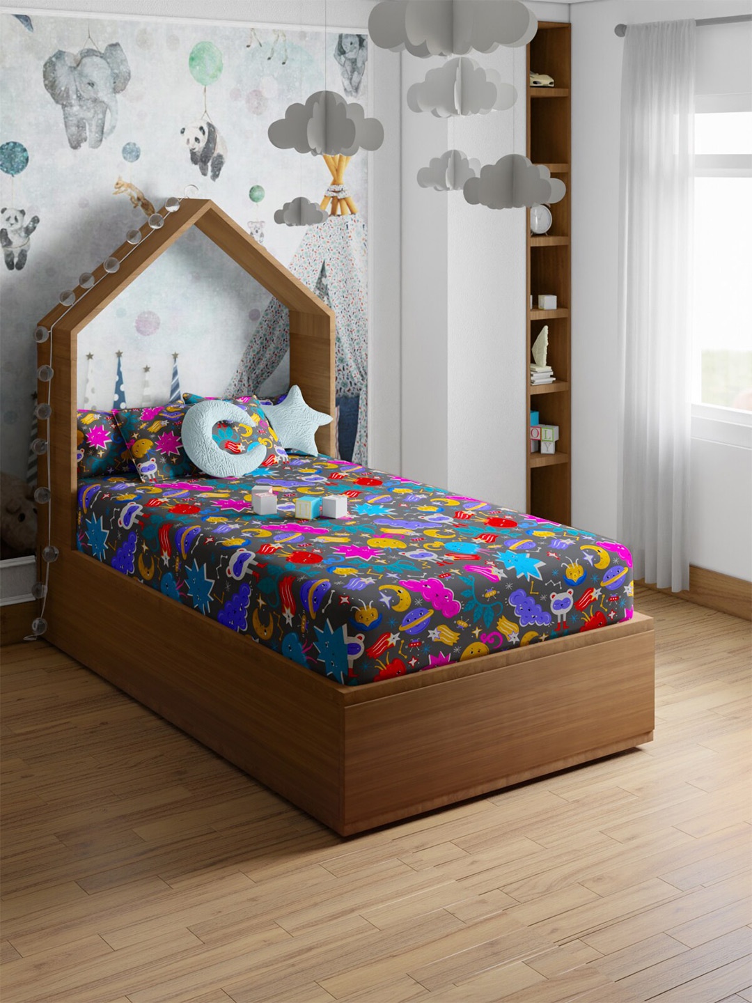 PETAL HOME Grey & Blue Printed Pure Cotton 200 TC Single Bedsheet With 1 Pillow Cover
PETAL HOME Grey & Blue Printed Pure Cotton 200 TC Single Bedsheet With 1 Pillow Cover