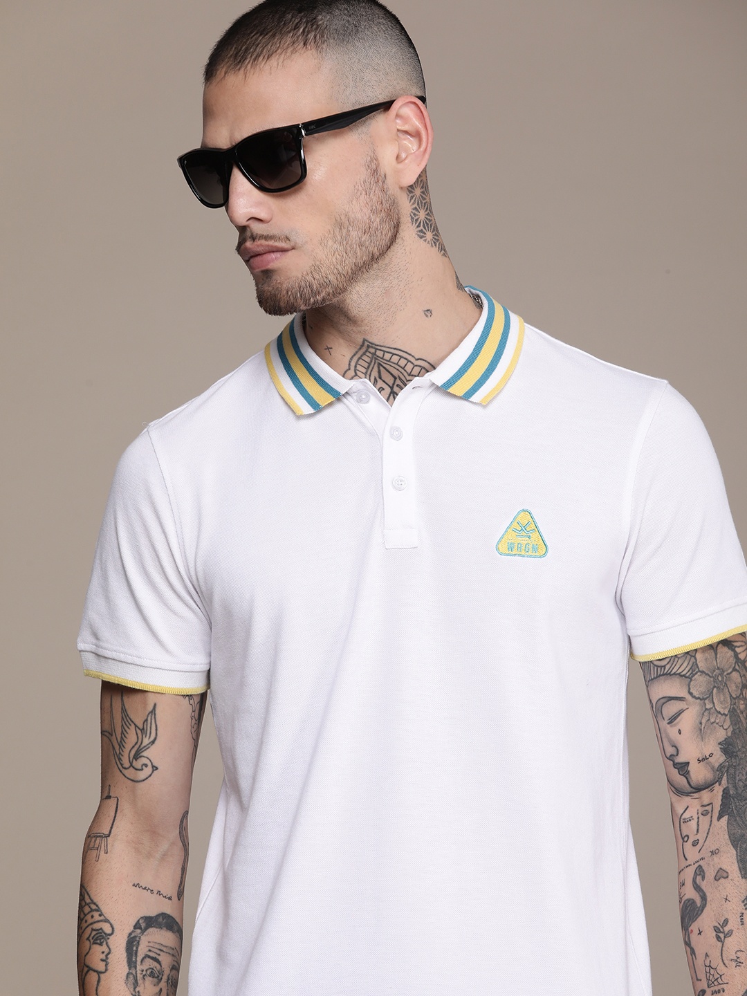 WROGN Men Solid Polo Collar Slim Fit T-shirt With Minimal Brand Logo Embroidered Detail, White
WROGN Men Solid Polo Collar Slim Fit T-shirt With Minimal Brand Logo Embroidered Detail, White