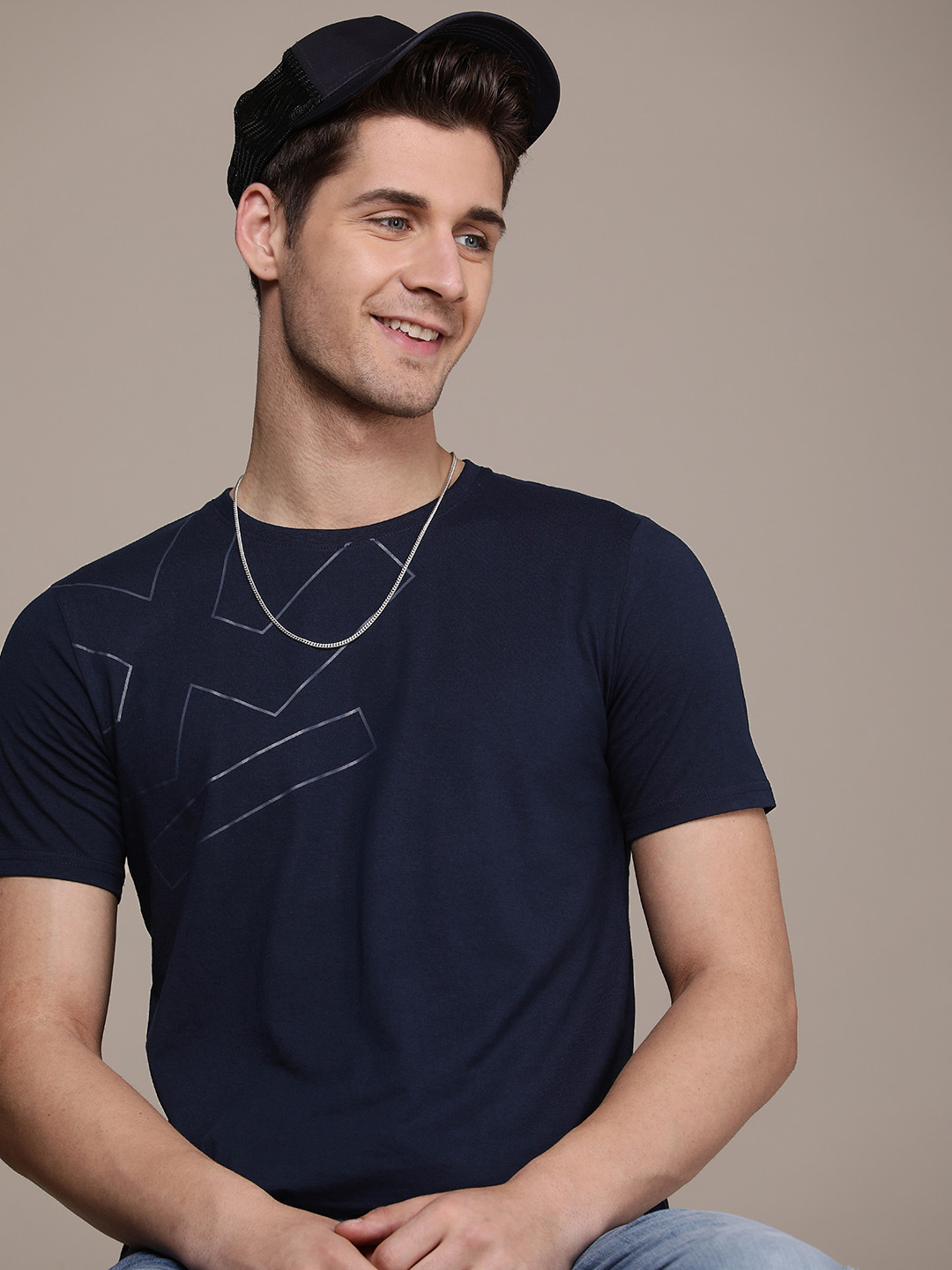 WROGN Men Brand Logo Printed Pure Cotton T-shirt, Navy blue
WROGN Men Brand Logo Printed Pure Cotton T-shirt, Navy blue