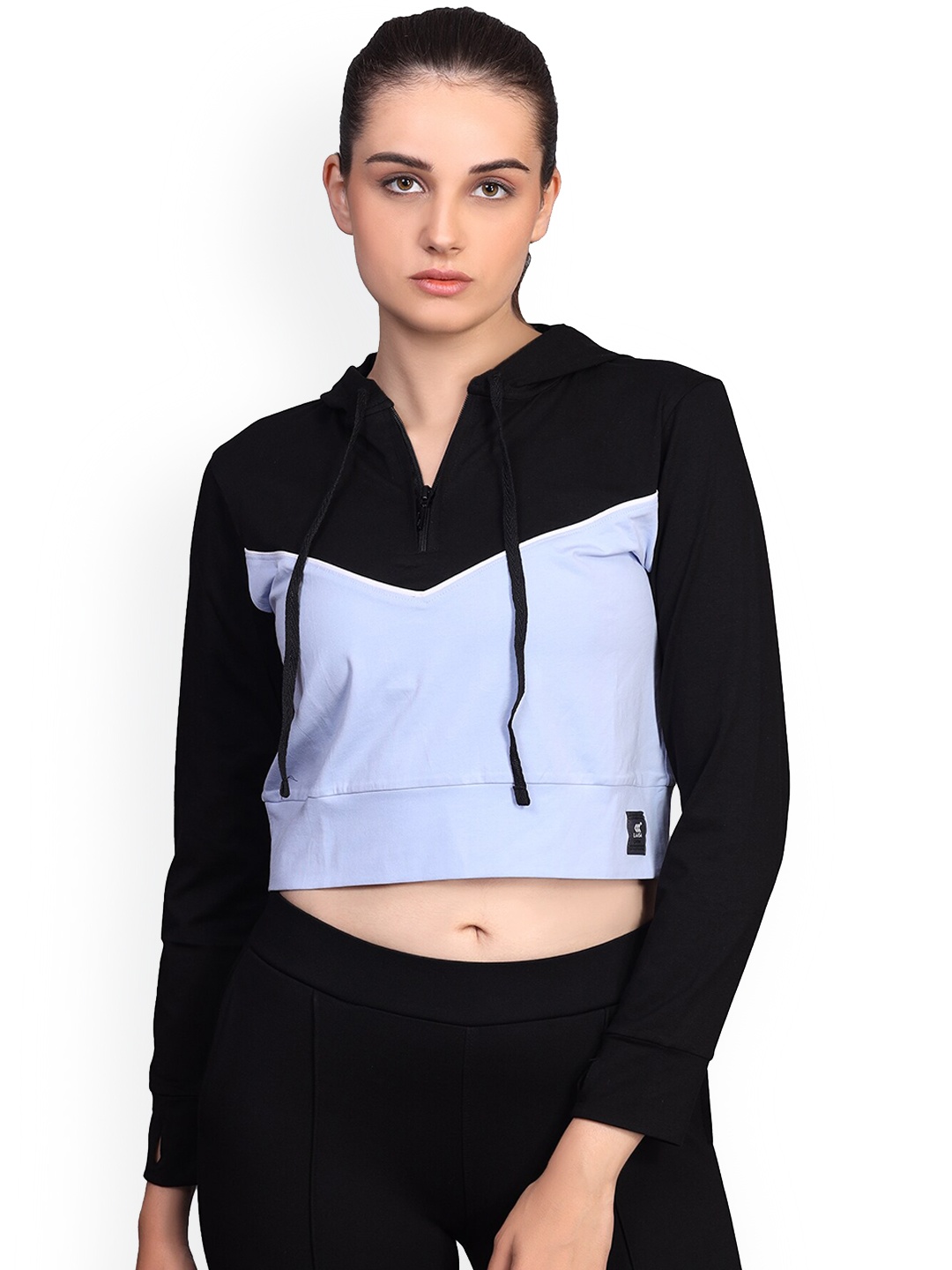 LAASA SPORTS Hooded Lightweight Dry Fit Colorblocked Crop Cotton Tailored Jacket, Black
LAASA SPORTS Hooded Lightweight Dry Fit Colorblocked Crop Cotton Tailored Jacket, Black