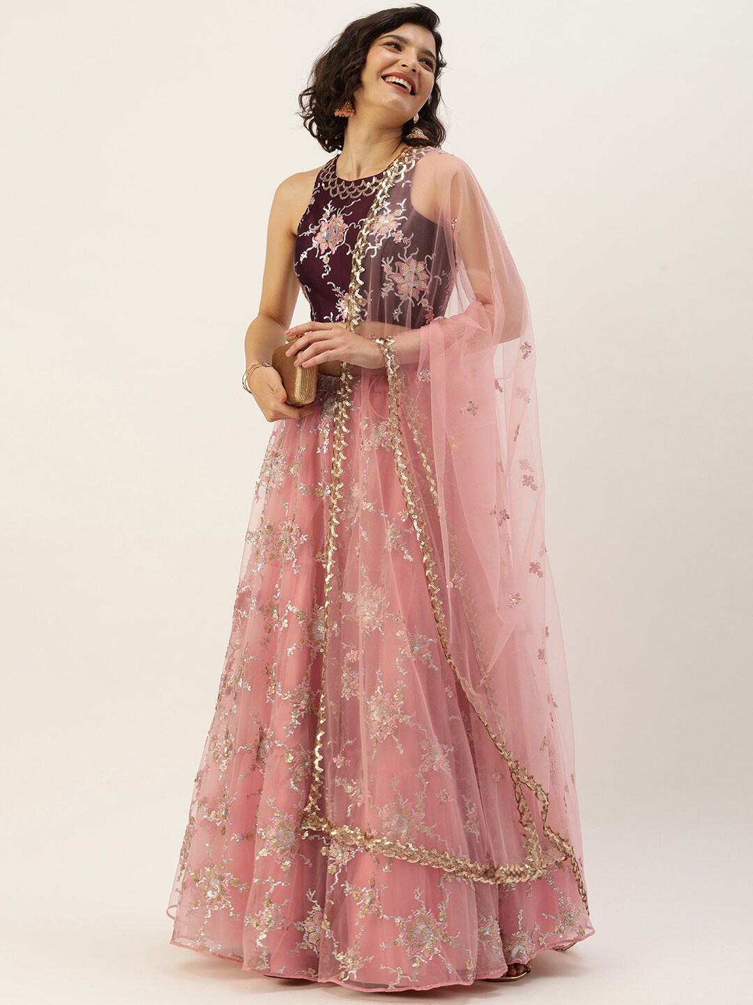MANOHARI Embroidered Sequinned Semi-Stitched Lehenga & Unstitched Blouse With Dupatta, Pink
MANOHARI Embroidered Sequinned Semi-Stitched Lehenga & Unstitched Blouse With Dupatta, Pink