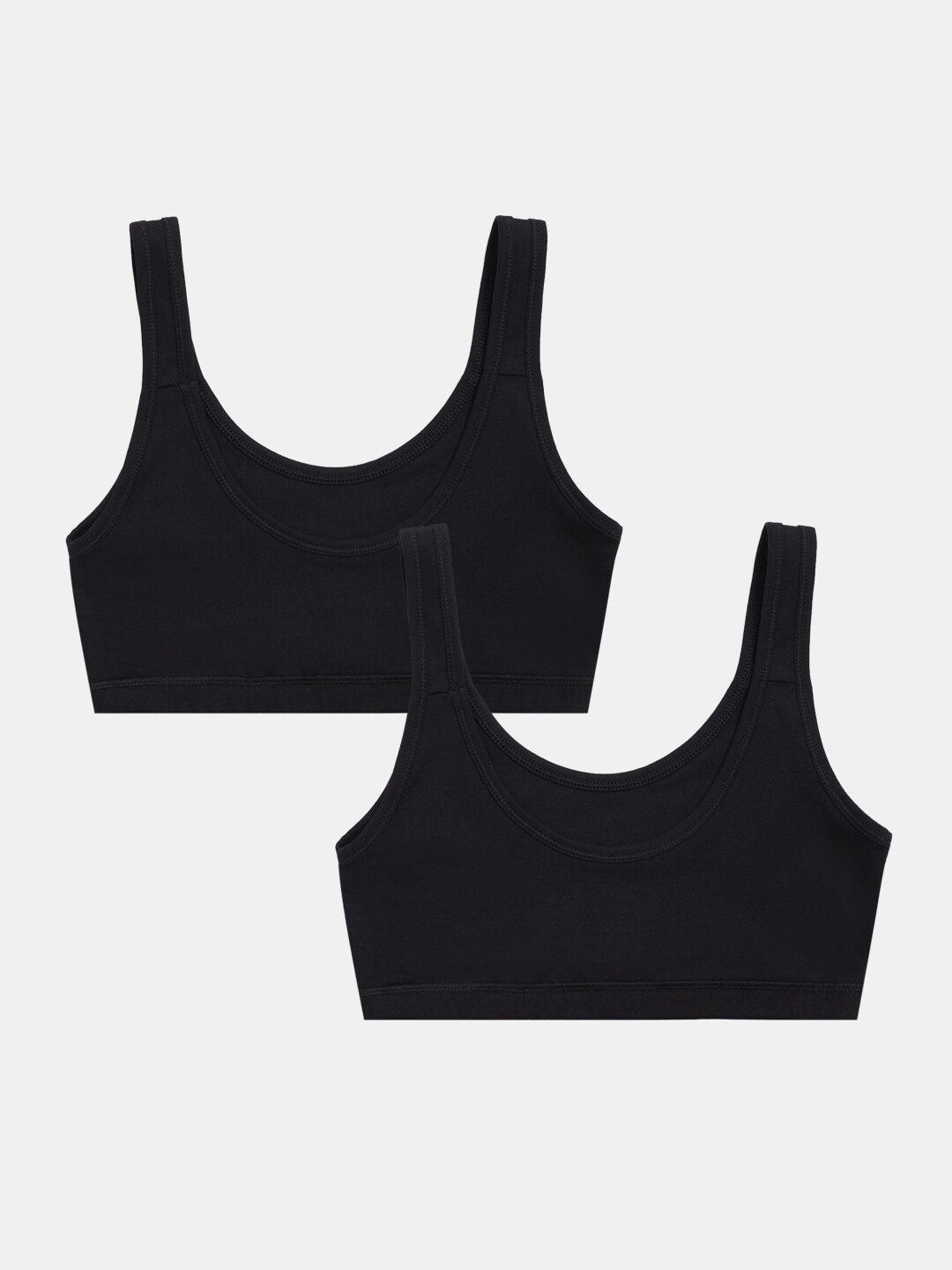 Sillysally Girls Pack of 2 Full Coverage Beginners Sports Bra With All Day Comfort, Black
Sillysally Girls Pack of 2 Full Coverage Beginners Sports Bra With All Day Comfort, Black