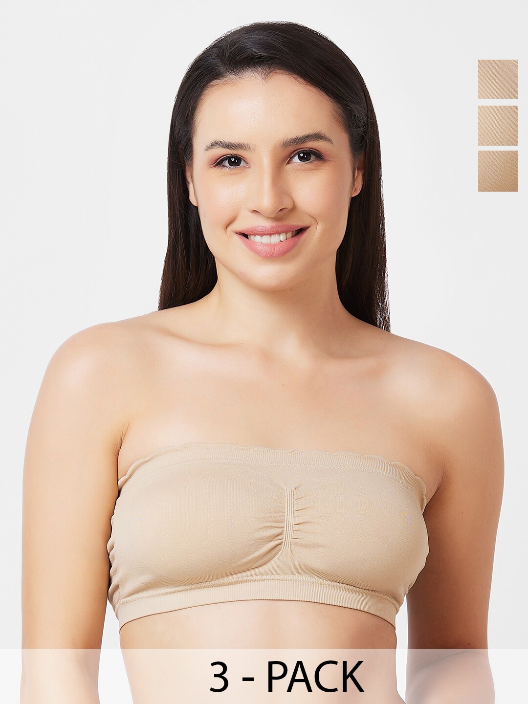 FashionRack Pack Of 3 Half Coverage Lightly Padded Cotton Bandeau Bra With All Day Comfort, Beige
FashionRack Pack Of 3 Half Coverage Lightly Padded Cotton Bandeau Bra With All Day Comfort, Beige