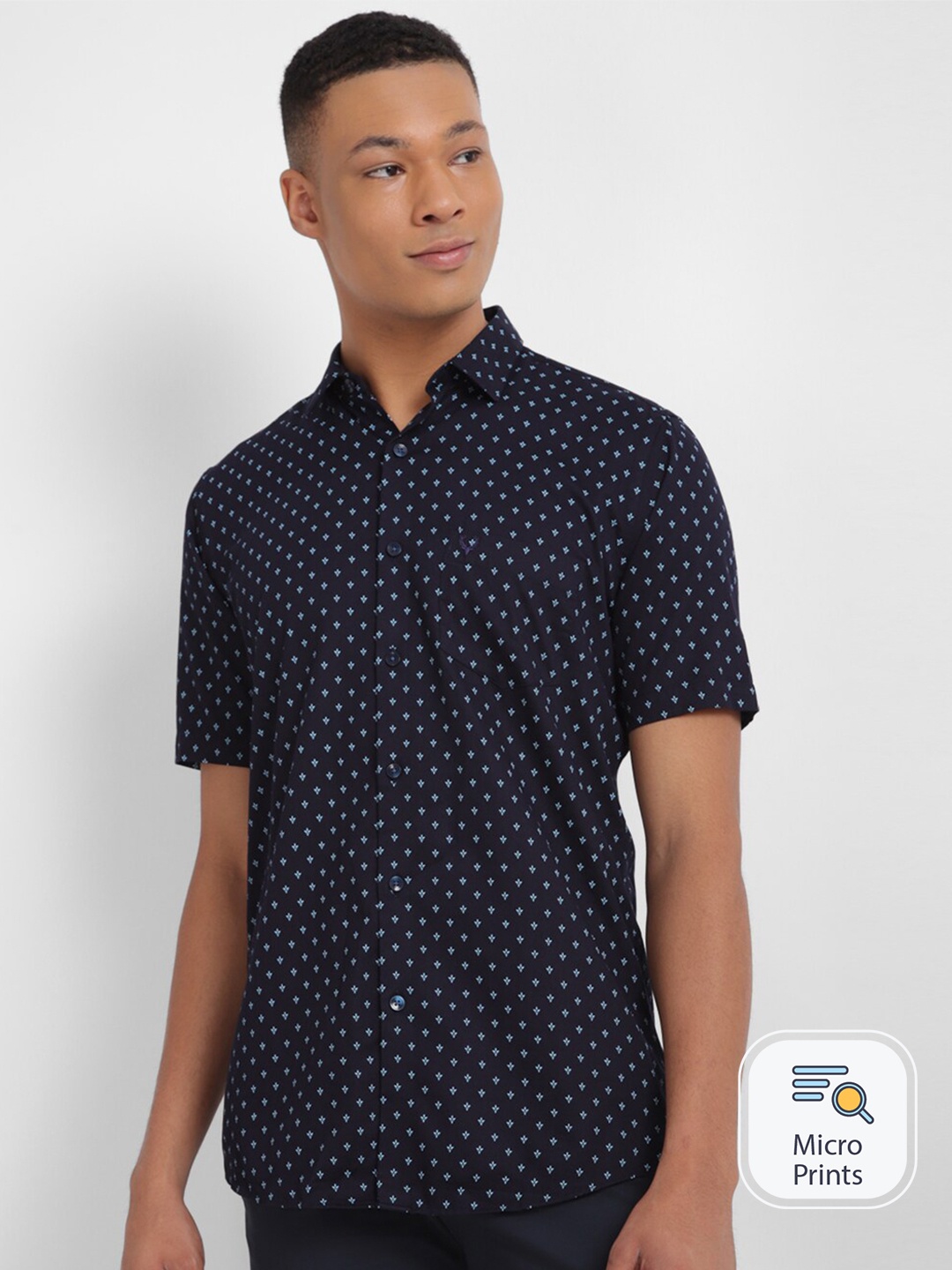 Allen Solly Slim Fit Micro Ditsy Printed Spread Collar Pure Cotton Casual Shirt, Navy blue
Allen Solly Slim Fit Micro Ditsy Printed Spread Collar Pure Cotton Casual Shirt, Navy blue