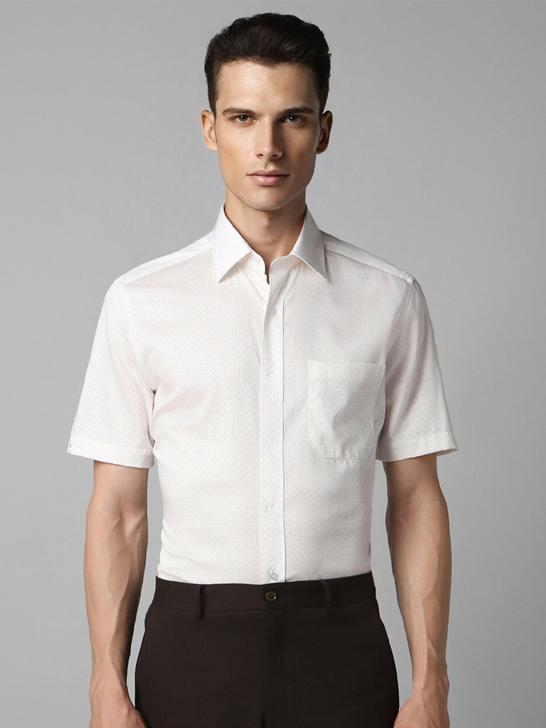 Louis Philippe Classic Fit Micro Ditsy Printed Short Sleeves Pure Cotton Formal Shirt, White
Louis Philippe Classic Fit Micro Ditsy Printed Short Sleeves Pure Cotton Formal Shirt, White