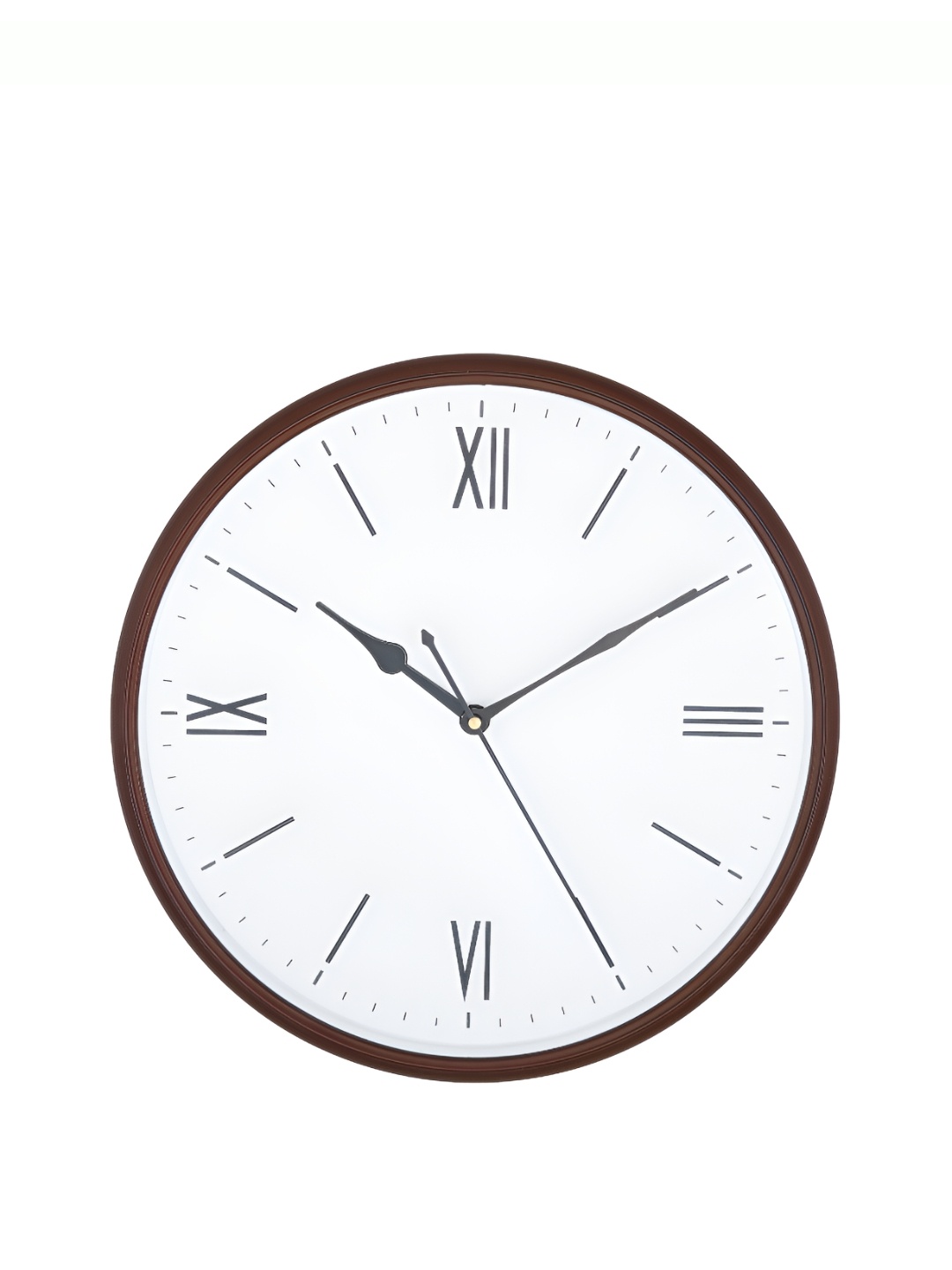CHRONIKLE Brown & White Round Contemporary Wall Clock
