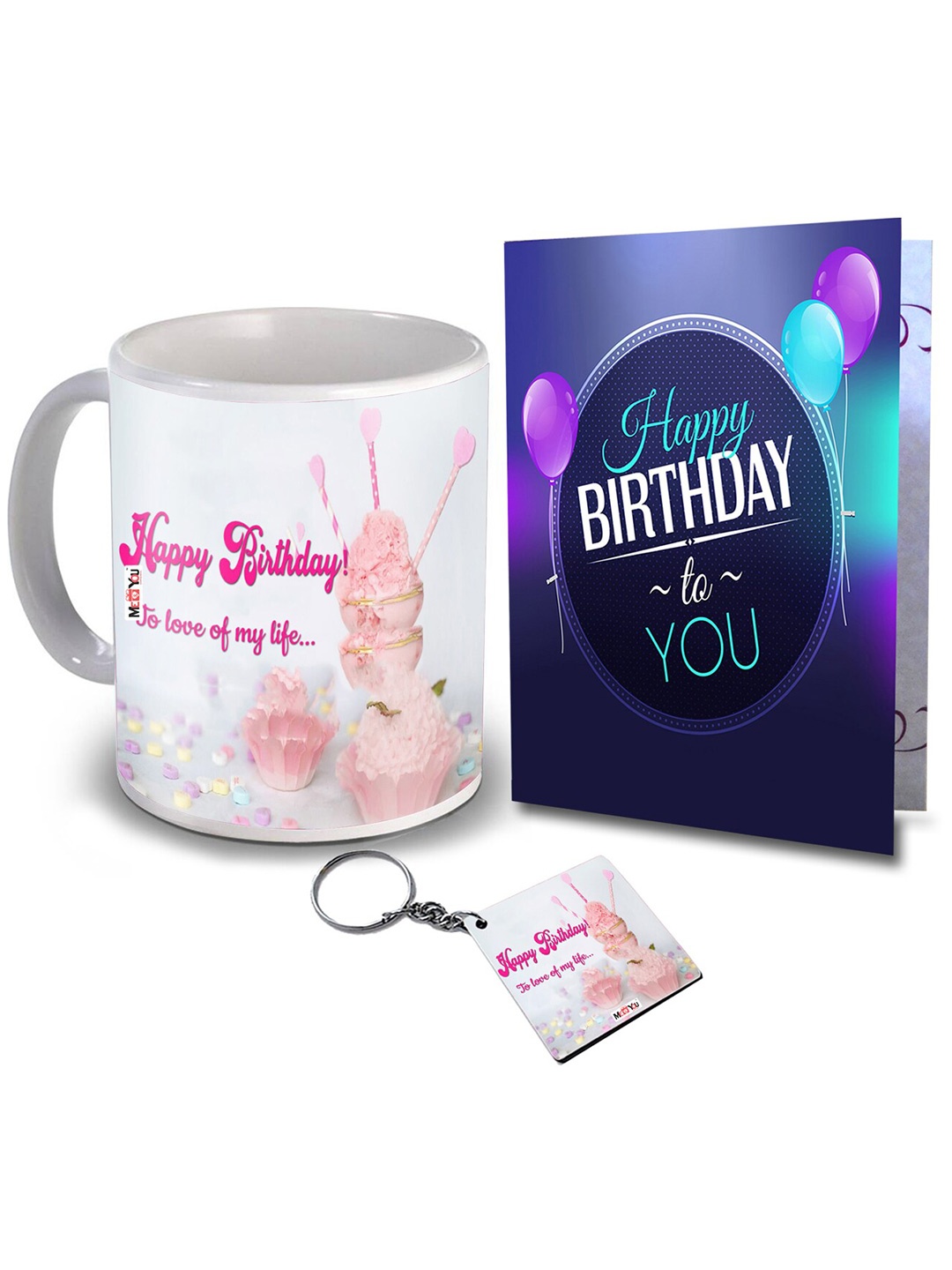 ME & YOU White & Blue 3 Pieces Coffee Mug With Card & Keychain Home Gift Set
ME & YOU White & Blue 3 Pieces Coffee Mug With Card & Keychain Home Gift Set
