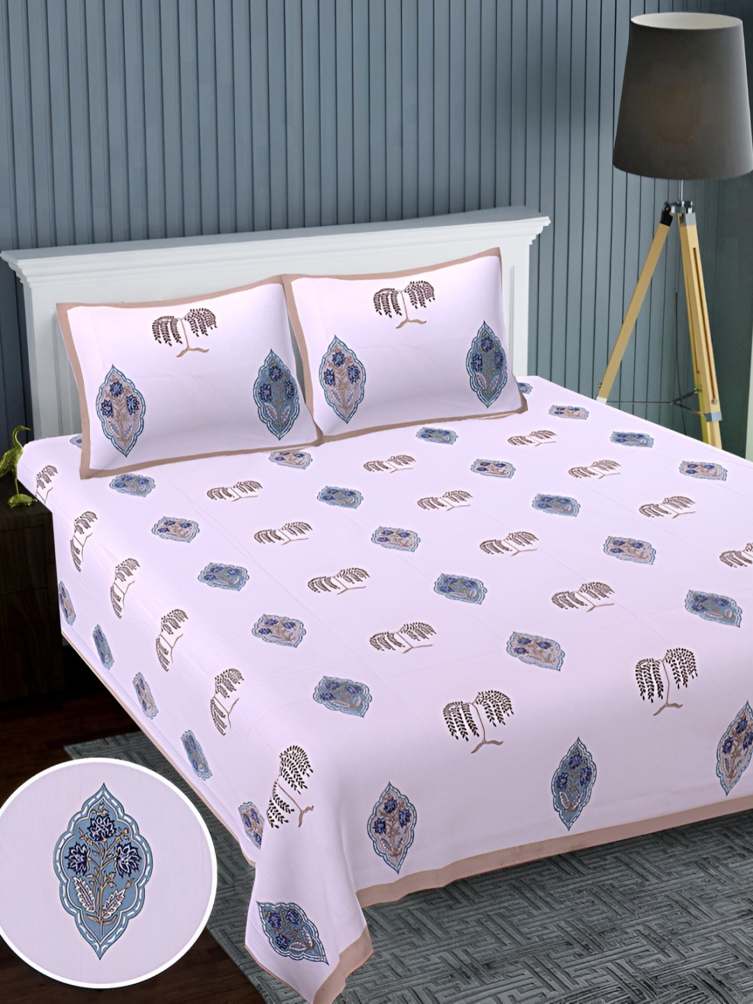Texstylers Lavender Ethnic Motifs Cotton 220 TC Super King Bedsheet With 2 Pillow Covers
Texstylers Lavender Ethnic Motifs Cotton 220 TC Super King Bedsheet With 2 Pillow Covers
