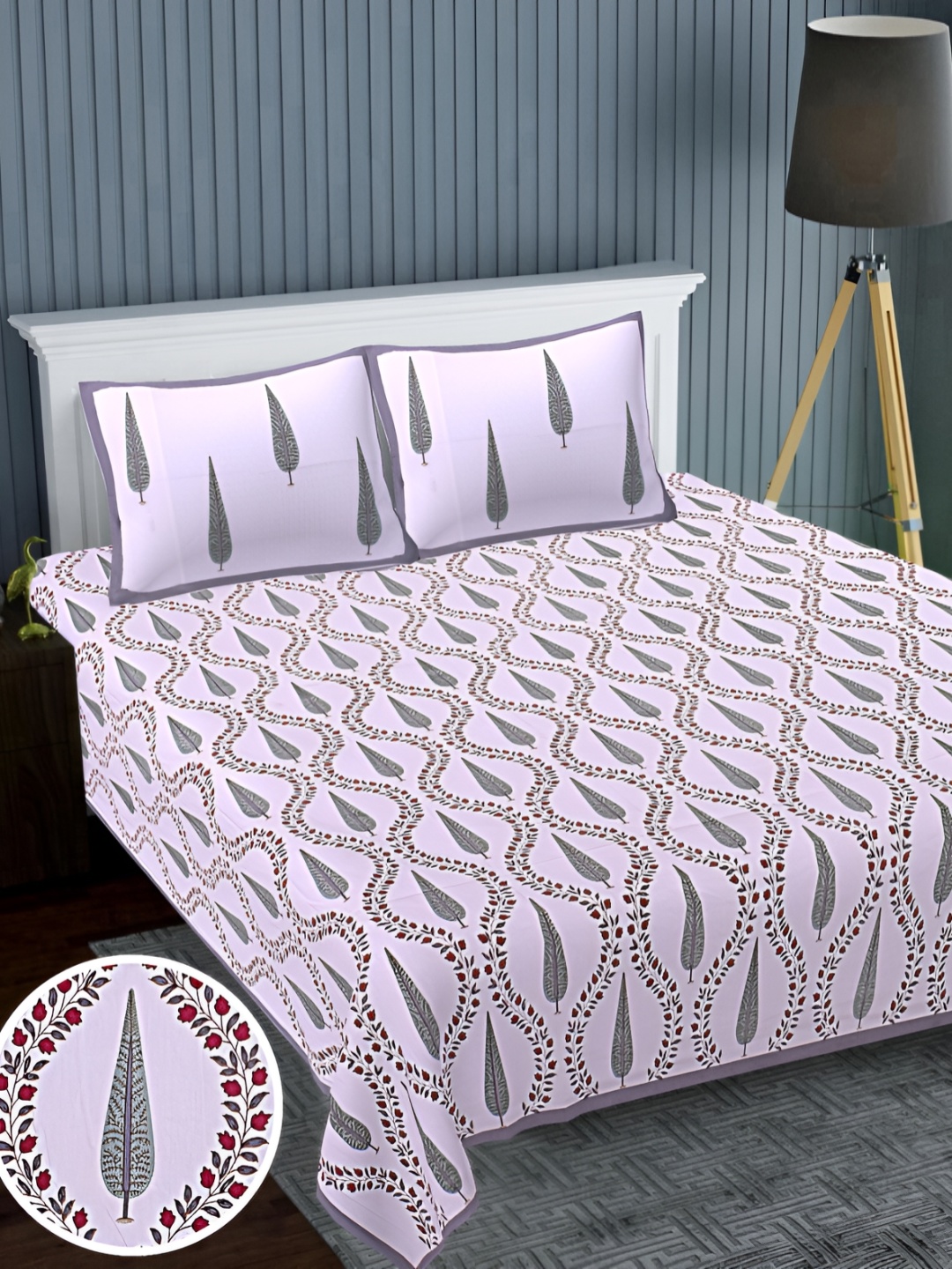 Texstylers Lavender Red Floral Cotton 220 TC Super King Bedsheet With 2 Pillow Covers
Texstylers Lavender Red Floral Cotton 220 TC Super King Bedsheet With 2 Pillow Covers