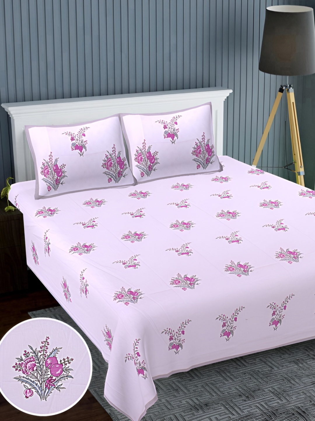 Texstylers Lavender Purple Floral Cotton 220 TC Super King Bedsheet With 2 Pillow Covers
Texstylers Lavender Purple Floral Cotton 220 TC Super King Bedsheet With 2 Pillow Covers