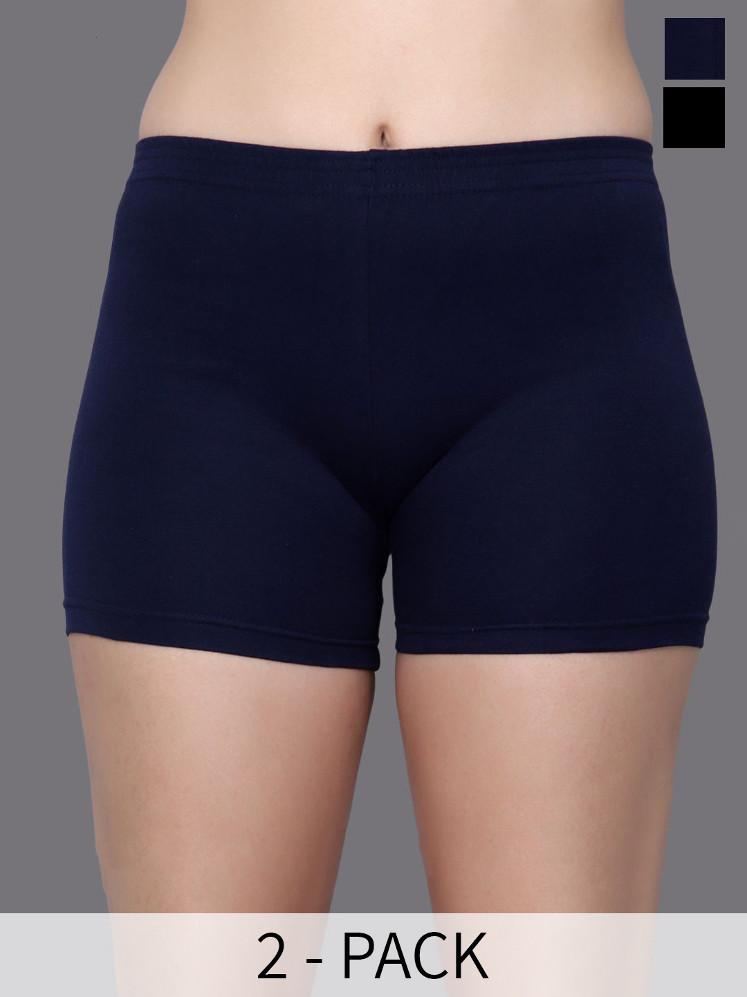 Aimly Women Pack Of 2 Skinny Fit Mid-Rise Stretchable Cycling Sports Shorts, Navy blue
Aimly Women Pack Of 2 Skinny Fit Mid-Rise Stretchable Cycling Sports Shorts, Navy blue