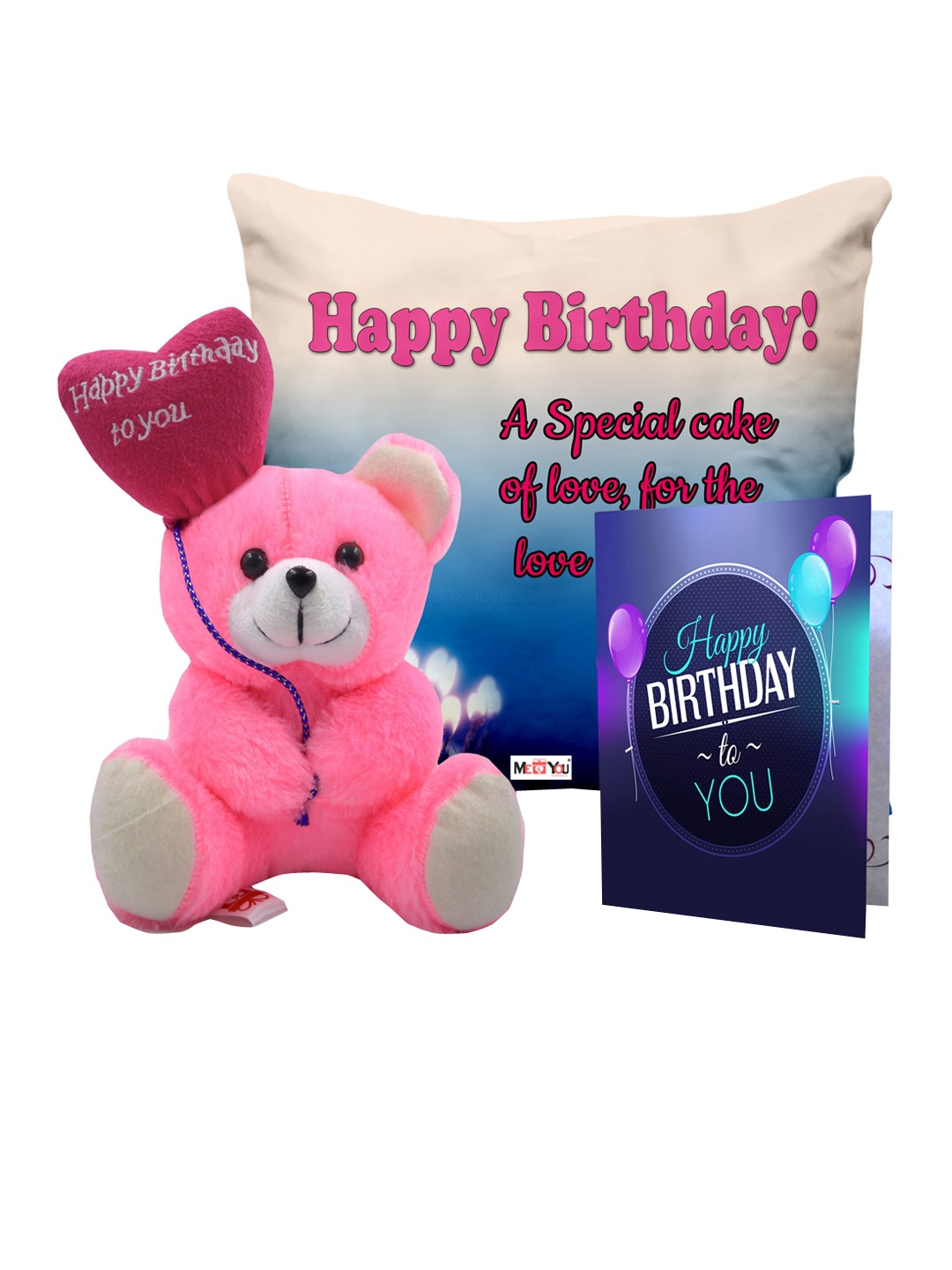 ME & YOU Pink & Blue 3 Pieces Lightweight Printed Pillow with Card & Happy Birthday Teddy
ME & YOU Pink & Blue 3 Pieces Lightweight Printed Pillow with Card & Happy Birthday Teddy
