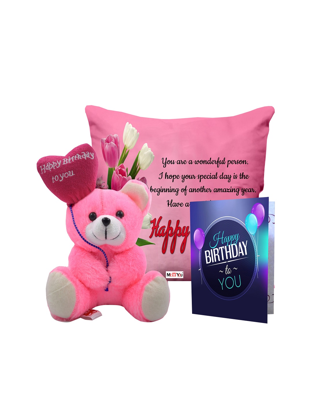 ME & YOU Pink 3 pcs Happy Birthday Print Cushion Teddy Bear & Greetings Card Home Gift Set
ME & YOU Pink 3 pcs Happy Birthday Print Cushion Teddy Bear & Greetings Card Home Gift Set