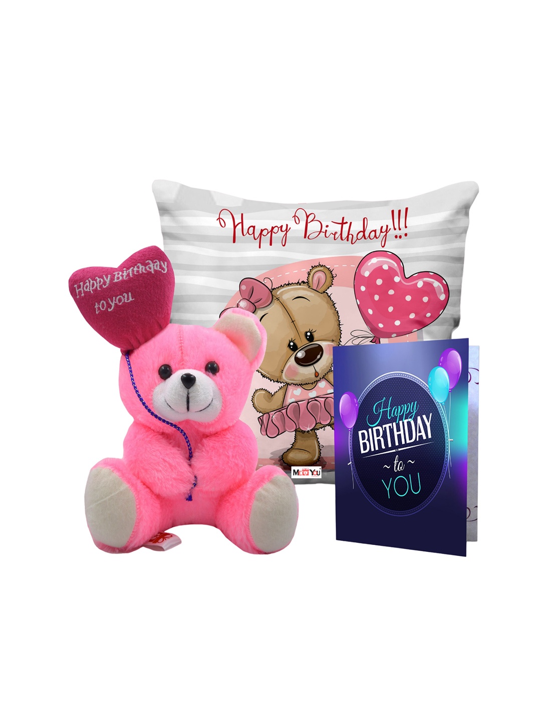 ME & YOU White & Pink 3 Pcs Typography Cushion Teddy Bear & Greetings Card Home Gift Set
ME & YOU White & Pink 3 Pcs Typography Cushion Teddy Bear & Greetings Card Home Gift Set