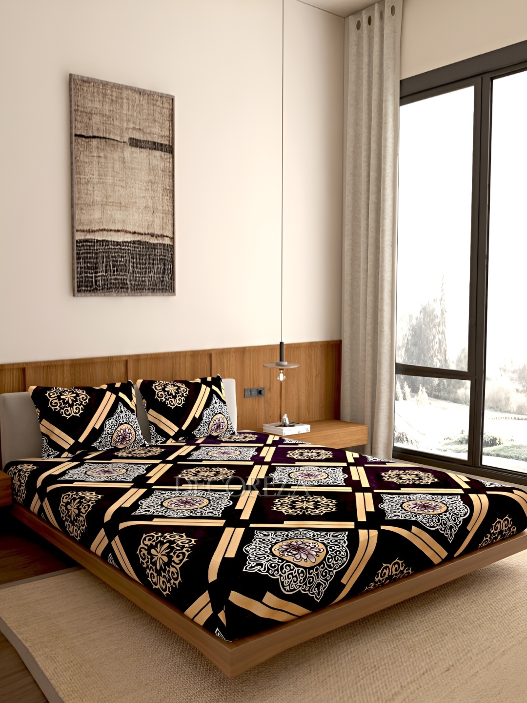DECOREZA Black & Yellow Ethnic Motifs 300 TC 130 GSM Queen Bedsheet with 2 Pillow Covers
DECOREZA Black & Yellow Ethnic Motifs 300 TC 130 GSM Queen Bedsheet with 2 Pillow Covers