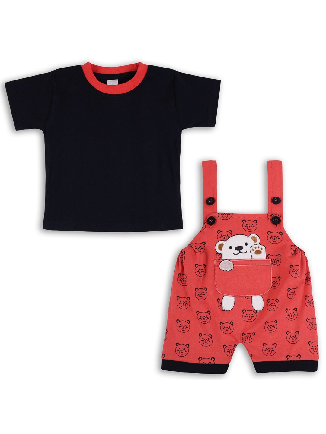 Wish Karo Infant Boys Straight Leg Graphic Printed Cotton Dungaree With T-Shirt, Red
Wish Karo Infant Boys Straight Leg Graphic Printed Cotton Dungaree With T-Shirt, Red