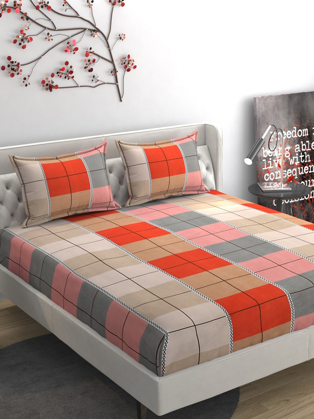 FINE TEX WORLD mulburry Orange and Grey Striped 160GSM King Bedsheet with 2 Pillow Covers
FINE TEX WORLD mulburry Orange and Grey Striped 160GSM King Bedsheet with 2 Pillow Covers