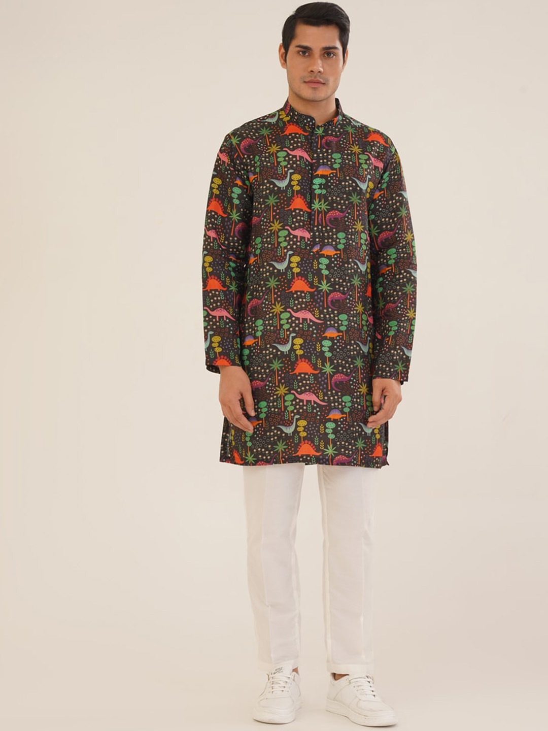 KALPRAAG Conversational Printed Mandarin Collar Straight Regular Kurta, Coffee brown
KALPRAAG Conversational Printed Mandarin Collar Straight Regular Kurta, Coffee brown
