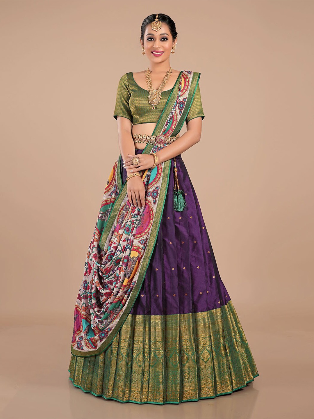 HALFSAREE STUDIO Woven Design Semi-Stitched Lehenga & Unstitched Blouse With Dupatta, Burgundy
HALFSAREE STUDIO Woven Design Semi-Stitched Lehenga & Unstitched Blouse With Dupatta, Burgundy