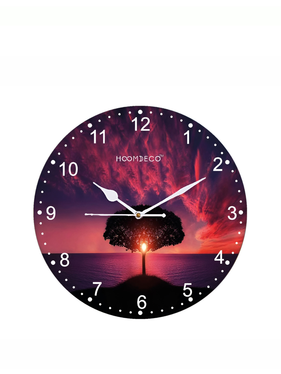 HOOMDECO Black & Purple Printed Round Shaped Contemporary Wall Clock 
HOOMDECO Black & Purple Printed Round Shaped Contemporary Wall Clock