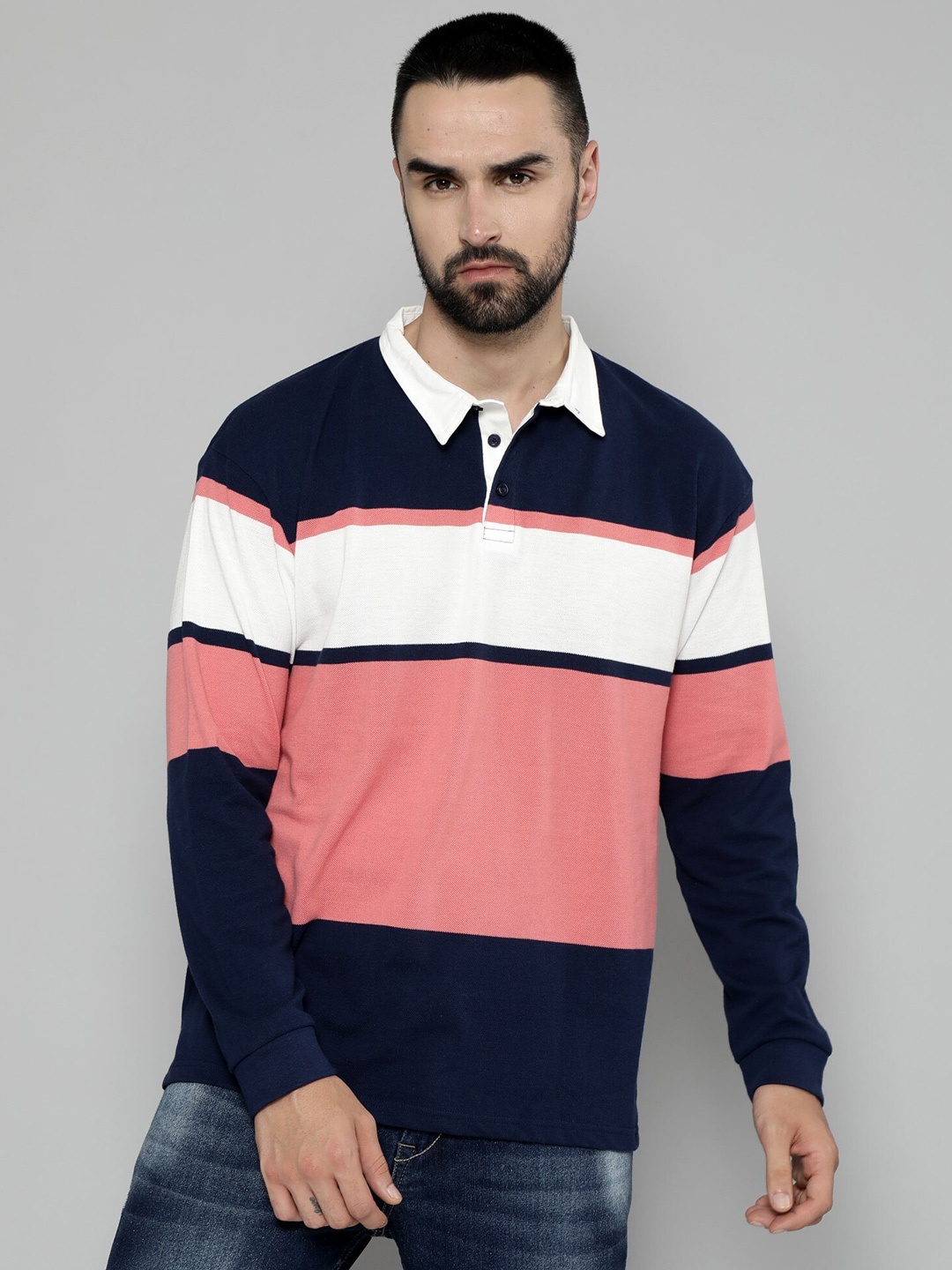 Maniac Colourblocked Drop-Shoulder Sleeves Cotton Oversized Polo Collar T-Shirt, Pink
Maniac Colourblocked Drop-Shoulder Sleeves Cotton Oversized Polo Collar T-Shirt, Pink