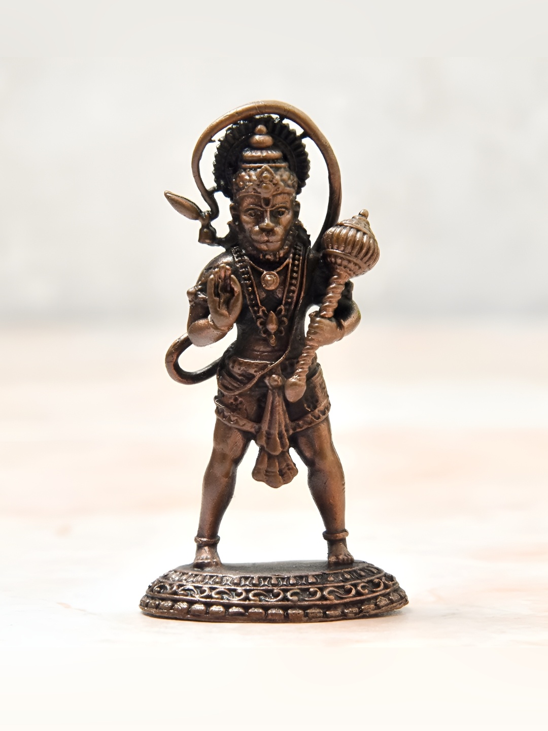 Bhimonee Decor Copper-Toned& Brown Hanuman Idol Showpiece