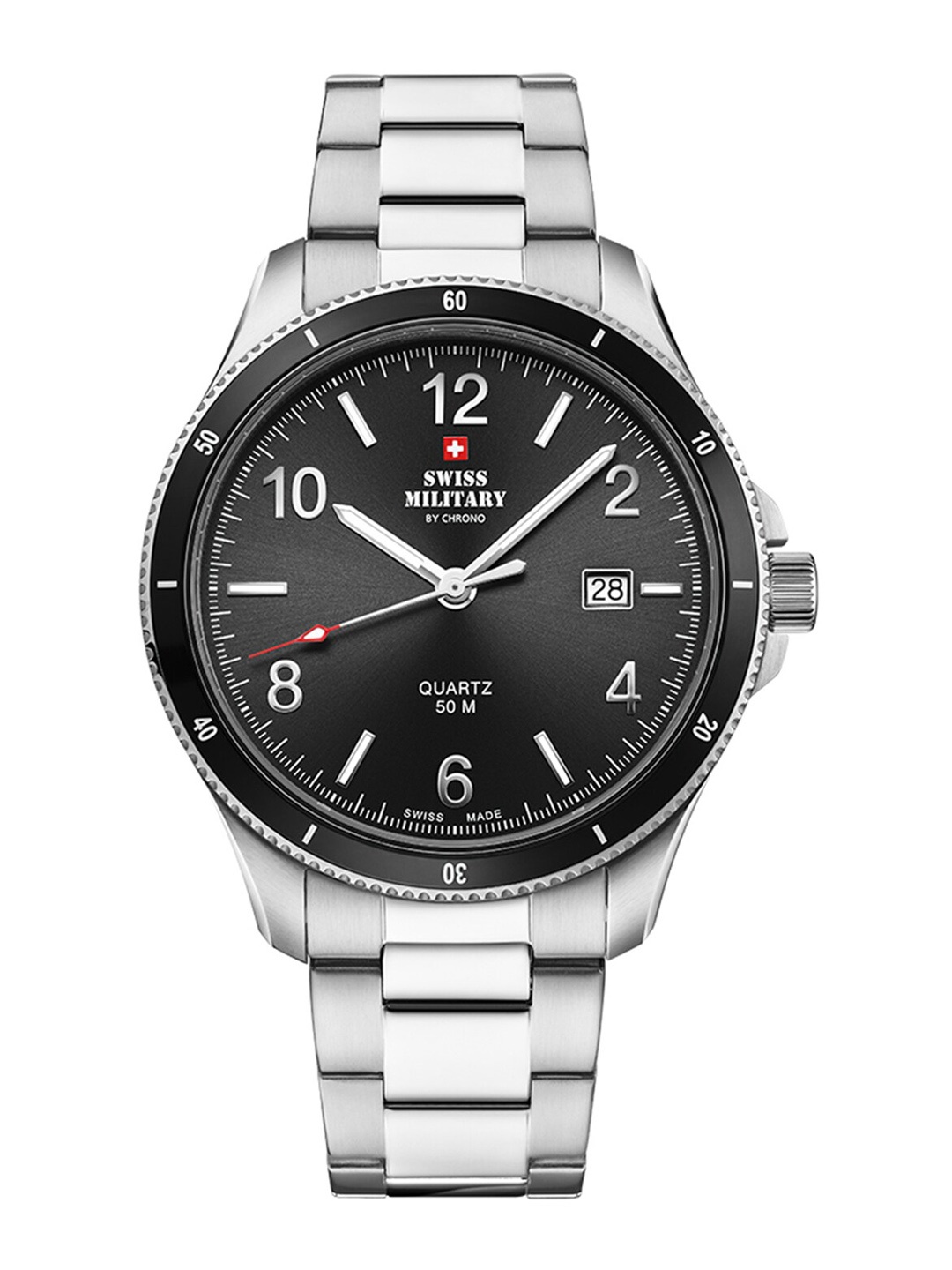 Swiss Military by Chrono Men Stainless Steel Date Aperture Analogue Watch SM34096.01, Black
Swiss Military by Chrono Men Stainless Steel Date Aperture Analogue Watch SM34096.01, Black