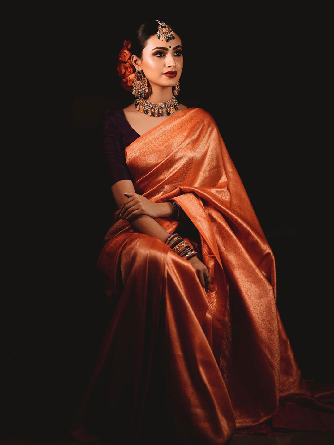 ALMAARI FASHION Ethnic Motifs Woven Design Zari Pure Silk Kanjeevaram Saree, Orange
ALMAARI FASHION Ethnic Motifs Woven Design Zari Pure Silk Kanjeevaram Saree, Orange
