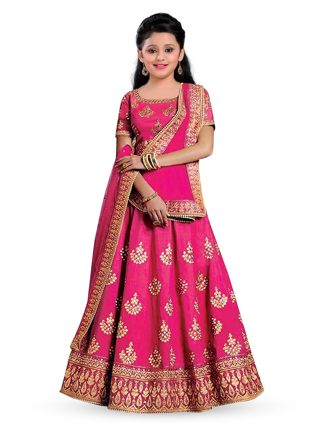 WTWC FAB Girls Floral Embroidered Semi-Stitched Lehenga & Unstitched Blouse With Dupatta, Pink
WTWC FAB Girls Floral Embroidered Semi-Stitched Lehenga & Unstitched Blouse With Dupatta, Pink