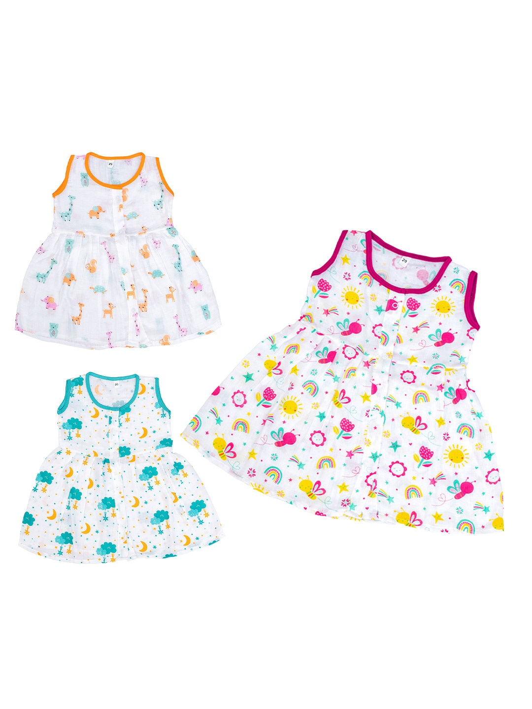 BAESD Infant Girls Pack Of 3 Conversational Printed Organic Cotton A-Line Dress, White
BAESD Infant Girls Pack Of 3 Conversational Printed Organic Cotton A-Line Dress, White