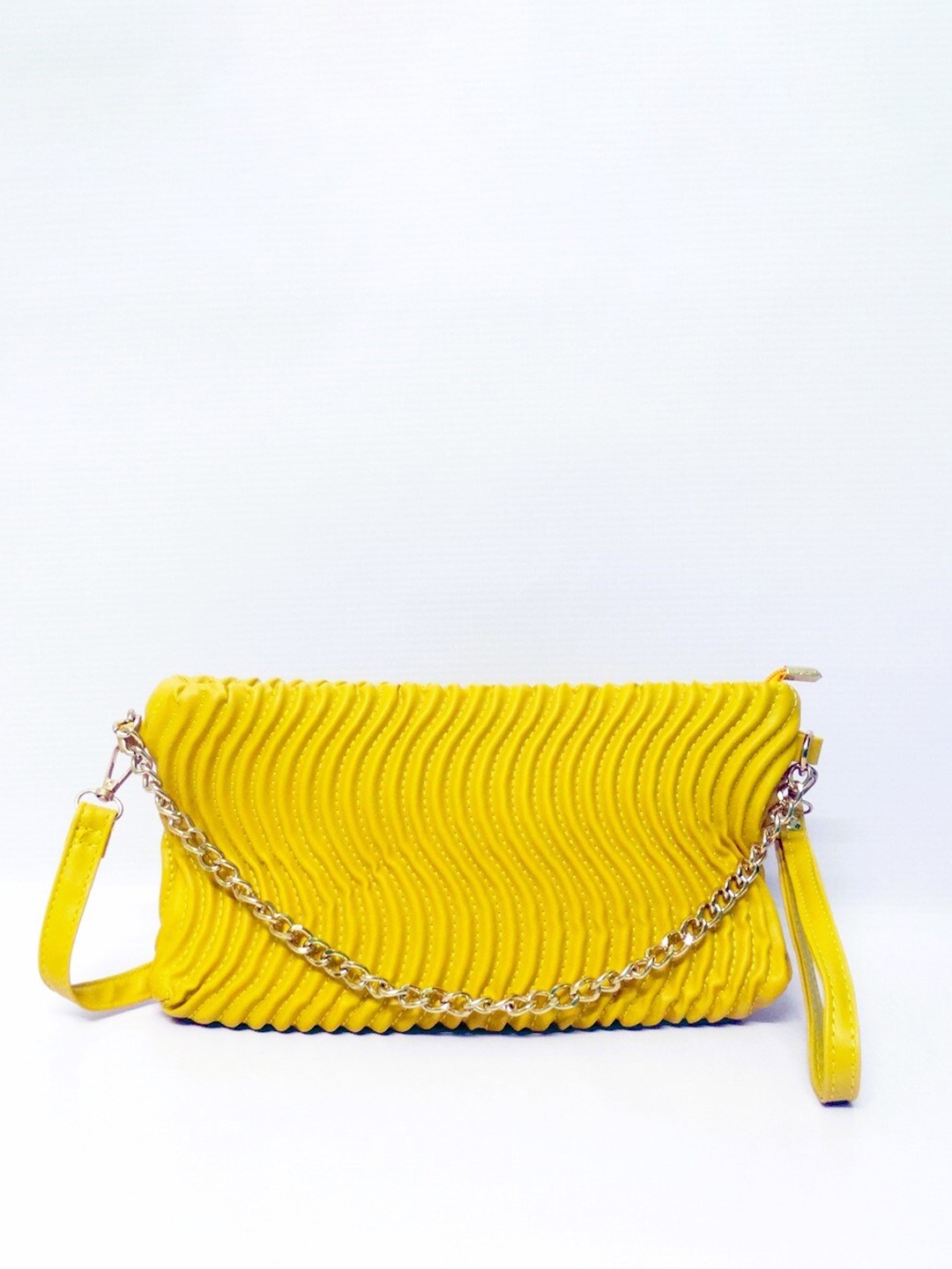 CHRONICLE Textured Quilted Purse Clutch, Yellow