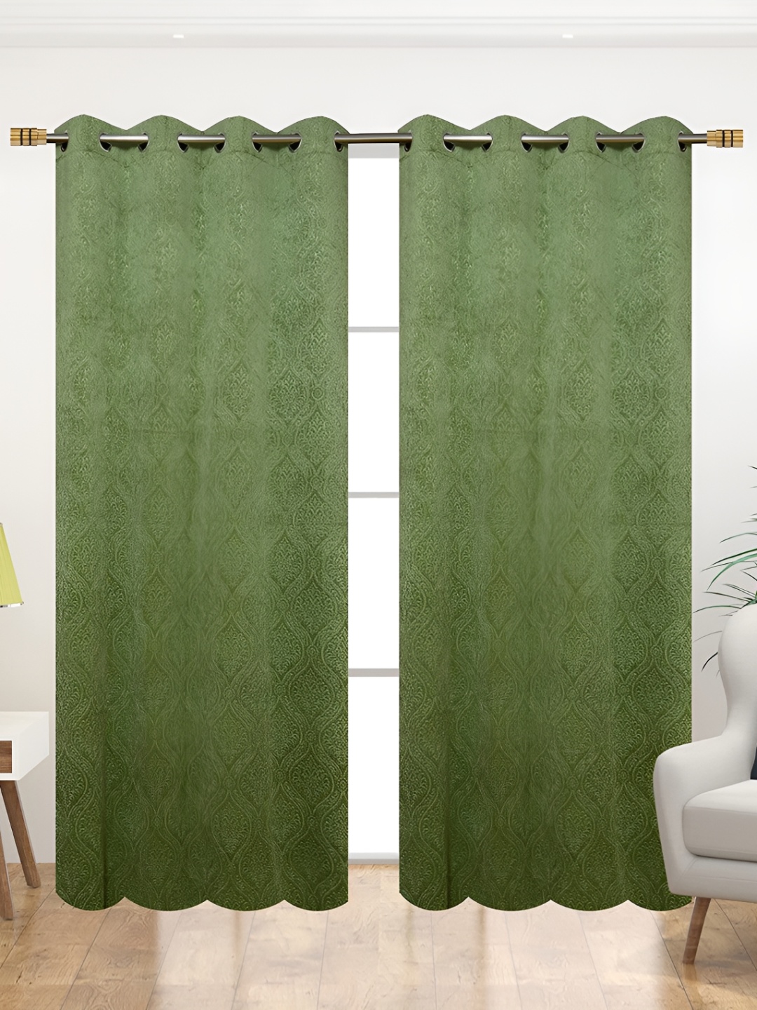 luchom Green 2 Pieces Room Darkening Door Curtains