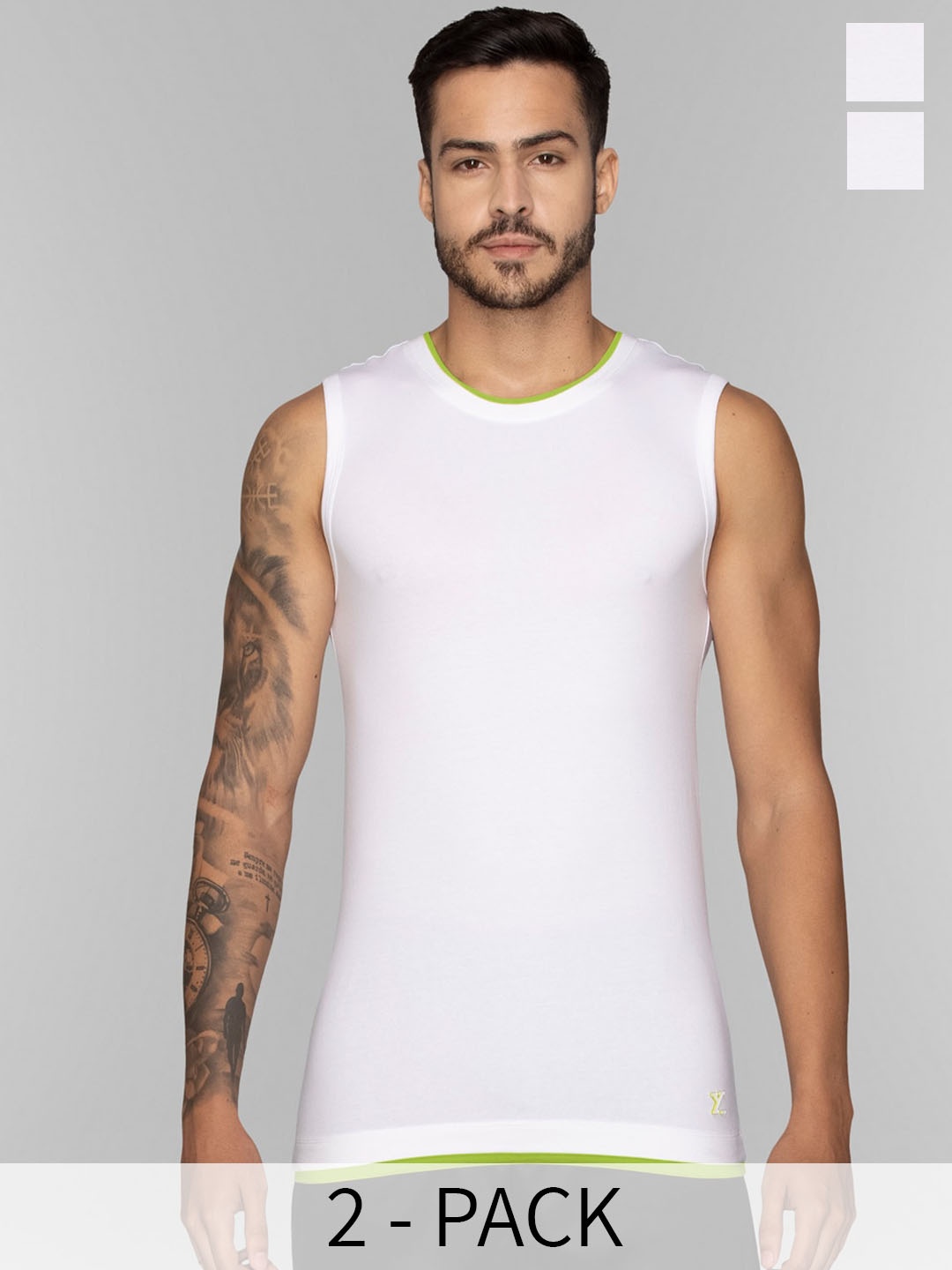 XYXX Pack of 2 Cotton Anti-bacterial Moisture Absorbing Gym Vests XYMTEE2PCKN01, White
XYXX Pack of 2 Cotton Anti-bacterial Moisture Absorbing Gym Vests XYMTEE2PCKN01, White