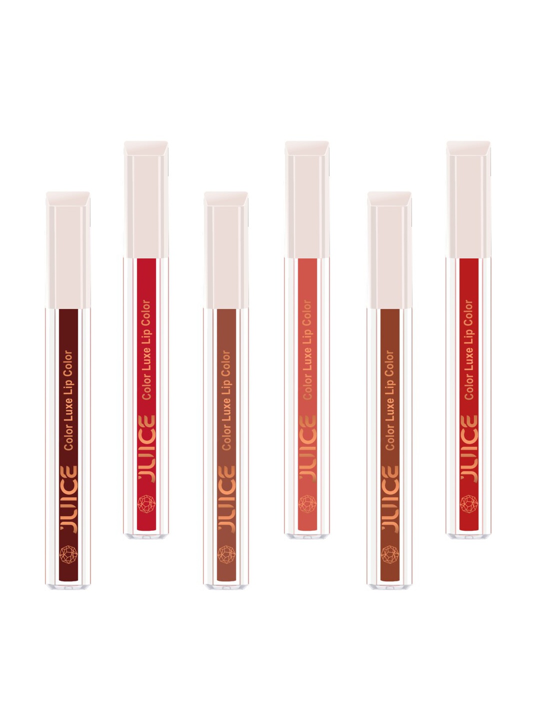 JUICE Set Of 6 Color Luxe Long Lasting SPF 15 Liquid Lipstick With Bio Retinol- 2.5ml Each, Red
JUICE Set Of 6 Color Luxe Long Lasting SPF 15 Liquid Lipstick With Bio Retinol- 2.5ml Each, Red