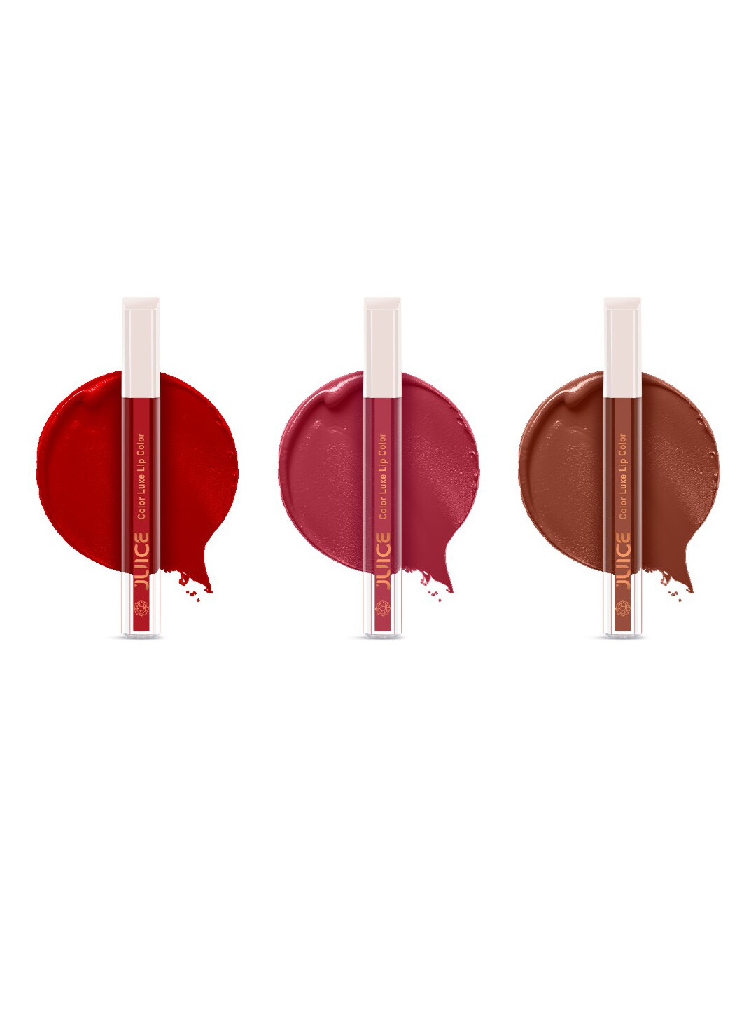 JUICE Set Of 3 Color Luxe Long Lasting SPF 15 Liquid Lipstick 2.5ml - Shades M07-M12-M13, Brown
JUICE Set Of 3 Color Luxe Long Lasting SPF 15 Liquid Lipstick 2.5ml - Shades M07-M12-M13, Brown