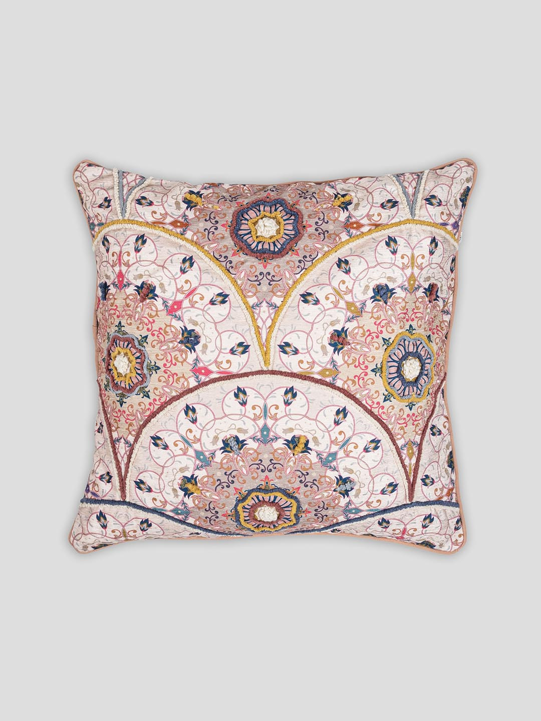 HOUMN White & Beige Embroidered Cotton Square Cushion Cover
HOUMN White & Beige Embroidered Cotton Square Cushion Cover