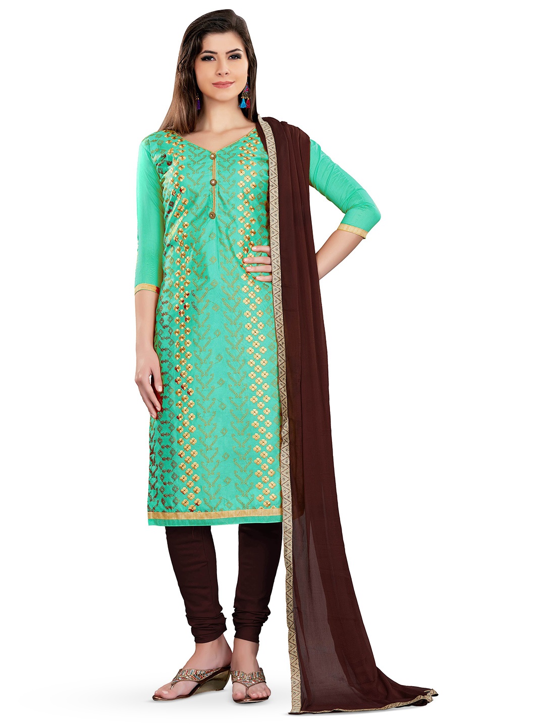 MANVAA Ethnic Motifs Embroidered Thread Work Modal Chanderi Unstitched Dress Material, Green
MANVAA Ethnic Motifs Embroidered Thread Work Modal Chanderi Unstitched Dress Material, Green