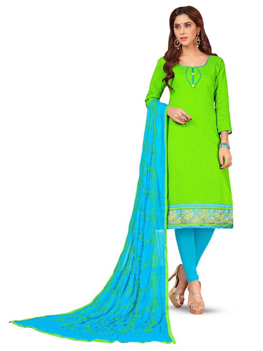 MANVAA Ethnic Motifs Embroidered Thread Work Detailed Unstitched Dress Material, Green
MANVAA Ethnic Motifs Embroidered Thread Work Detailed Unstitched Dress Material, Green